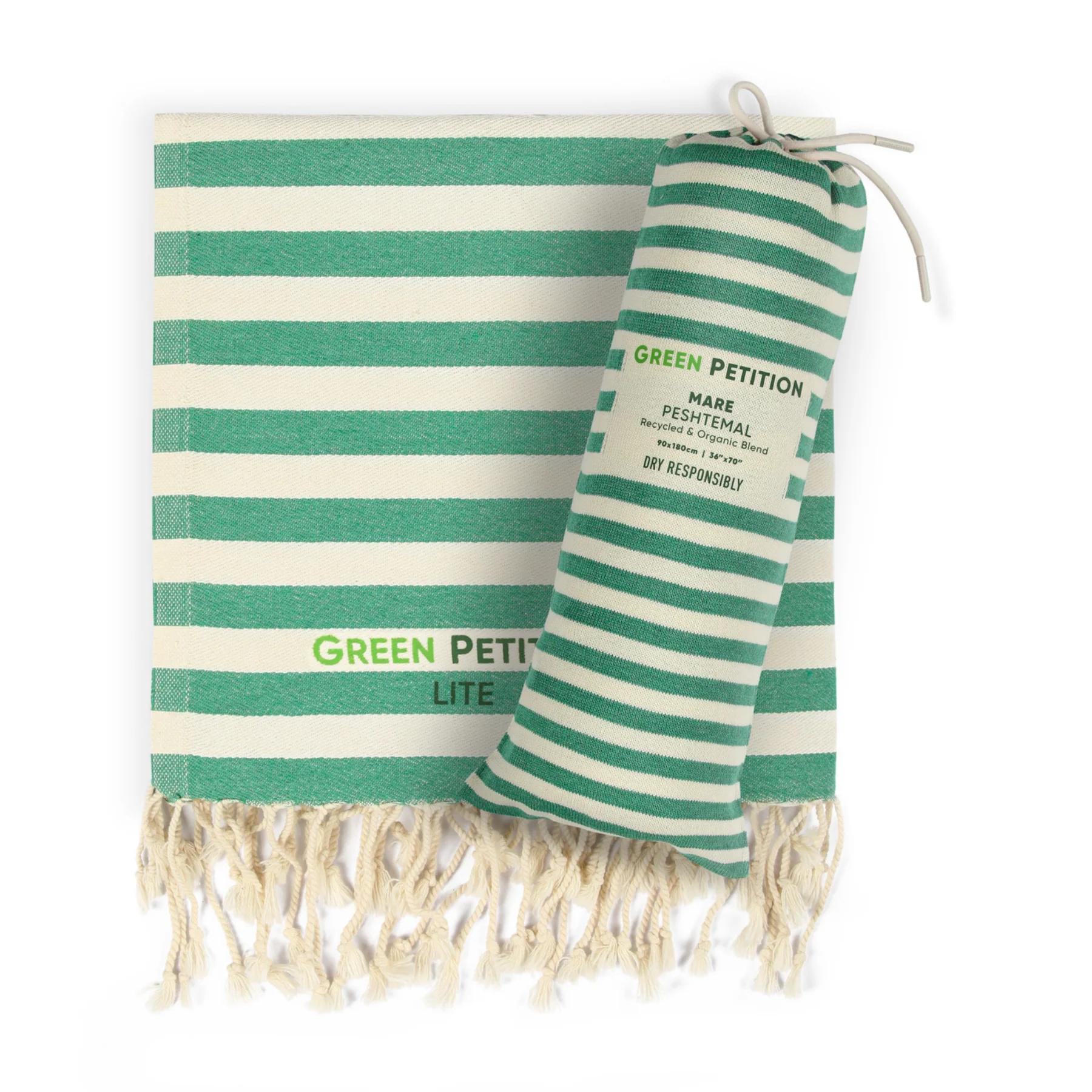 Toalha de praia mare lime e saco de transporte